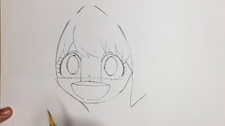 How to draw Anya slow tutorial from spy x family anime [upl. by Nolra]