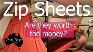 Zip Sheets Caravan Bunk Bedding Review [upl. by Cedric]