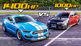 1400HP GT350 VS 1000HP EVO X End of the Line for Gordons Evo [upl. by Cramer]