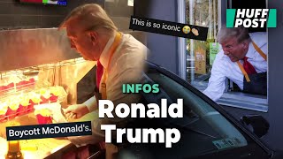 Donald Trump s’affiche chez McDonald’s pour attaquer Kamala Harris avant la présidentielle [upl. by Elianora]