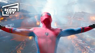 SpiderMan Homecoming Ferry Fight Scene TOM HOLLAND MICHAEL KEATON SCENE  With Captions [upl. by Aneev190]