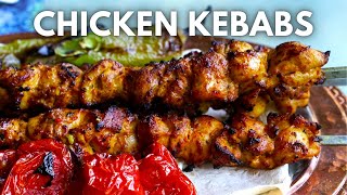 Turkish Chicken Shish Kebab  Succulent Chicken Skewers  ASMR COOKING [upl. by Aundrea]