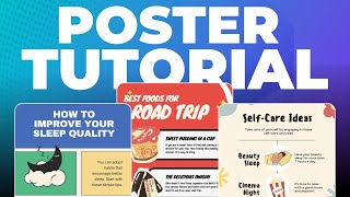 Canva Poster Tutorial Easy  How To Make a Poster on Canva [upl. by Salohcin309]