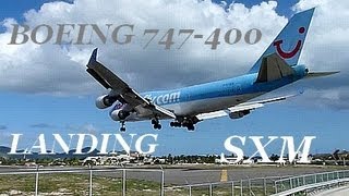 ST MAARTEN  Boeing 747 Corsair landing Maho Beach [upl. by Nnylyar474]