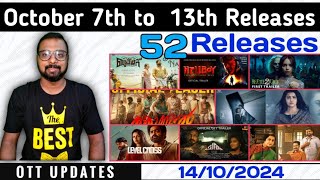 OTT UPDATES  October 7th to 13th OTT Releases  52 Releases 😳  New Updates  SAP MEDIA MALAYALAM [upl. by Giordano]