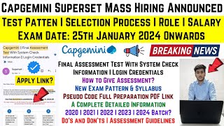 Capgemini Biggest Superset Mass Hiring Announced 2024  How to Apply  Registration Link  Exam Mail [upl. by Goodwin]