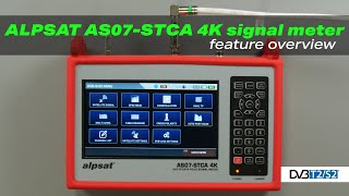 Alpsat AS07STCA4K – DVBT DVBT2 DVBS DVBS2 signal meter  feature overview [upl. by Anwahsal]