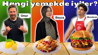 Onur amp Beyza amp Muratcan Hangi Yemekte Usta Doğru Cevabı Bulun [upl. by Ulani14]