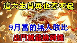 財運飆升！這六大生肖再也惹不起！9月富的無人敢比！出門就能撿到錢！富貴擋不住！運勢 風水 佛教 生肖 发财 横财 【佛之緣】 [upl. by Druce]