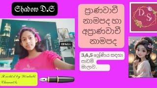 ප්‍රාණවාචී නාමපද හා අප්‍රාණවාචී නාම පද Grade 345 sinhala lesson [upl. by Tiat]