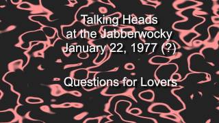 Talking Heads play at the Jabberwocky January 22 1977 [upl. by Manton290]