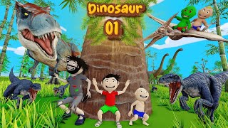 Bittu Sittu Cartoon Part 13  Dinosaur Wala Cartoon  Monster Wala Cartoon [upl. by Savart]