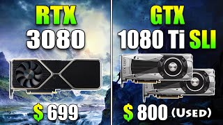 RTX 3080 10GB vs GTX 1080 Ti SLI 211GB  Test in 13 PC Games [upl. by Zerelda]