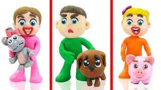 SUPERHERO BABY DOG PUPPY PET CARE 💖 Play Doh Cartoons Animation [upl. by Neyuh]