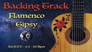 Backing Track  Gipsy Flamenco  Am G F E  115bpm [upl. by Sapers601]