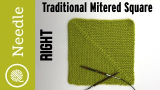 How to Knit Mitered Square pattern [upl. by Eiclek]