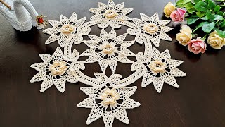 New Crochet Tablecloth 2024 🧶 How to Crochet Tablecloth For Table Mat Doily Crochet Table Nappe [upl. by Hurless]