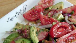 Tomato and Avocado Salad  Recipe by Laura Vitale  Laura in the Kitchen Ep 188 [upl. by Downey579]