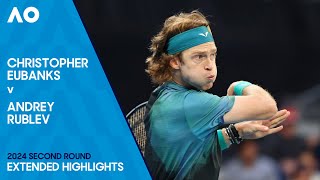 Christopher Eubanks v Andrey Rublev Extended Highlights  Australian Open 2024 Second Round [upl. by Atiral124]