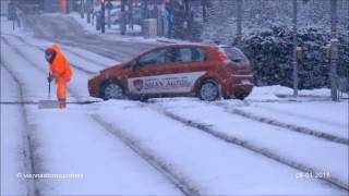 Schneefall in Wien 08012017 snow in Vienna [upl. by Elagibba]