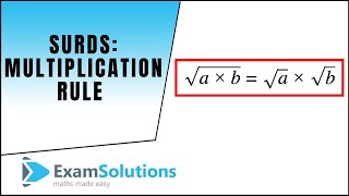 Surds  multiplication rule tutorial 1  ExamSolutions [upl. by Linnet]