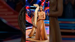 Girl dancing with Desert kingsnake AGT fusion live agt shorts [upl. by Nagah]