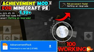 ACHIEVEMENTS MOD FOR MINECRAFT PE 119  Advancement addon for minecraft pe 119  mod minecraft pe [upl. by Marieann801]