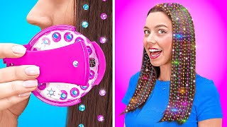 BRILLIANT HAIR HACKS AND BEAUTY TRENDS  From Nerd to Popular  Cool Hair Makeover Tips by 123 GO [upl. by Farra135]