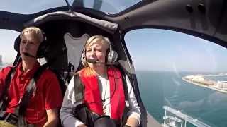 Great fun flying above the Palm Jumeirah Island  SkydiveDubai [upl. by Ibot]