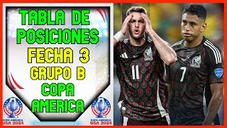 🔥ASI QUEDO LA TABLA DE POSICIONES COPA AMERICA 2024 GRUPO B FECHA 3  COPA AMÉRICA 2024 [upl. by Ardried]