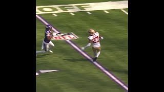 Justin Jefferson with a 97yard touchdown catch from Sam Darnold vs San Francisco 49ers [upl. by Johppa]