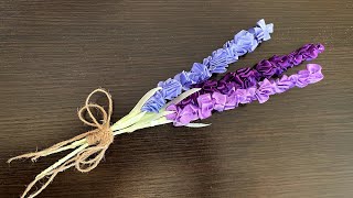 Лаванда из атласных лент квіти з атласних стрічок 缎带花 satin ribbon flowers fabric flowers 布花 薰衣草 [upl. by Gothar77]