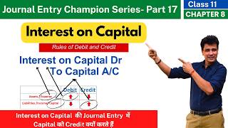 Interest on Capital Journal Entry  Rules of debit and Credit  Accounting Class 11 Ch8  Part 17 [upl. by Terrel]