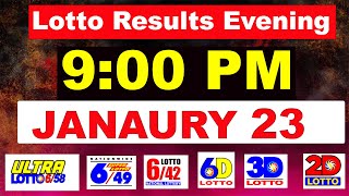 PCSO lotto results today  pcso live draw 9pm today 23 January 2024 [upl. by Eustis234]