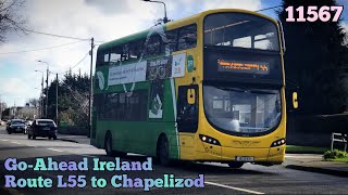 GoAhead Ireland  Route L55 Palmerstown to Chapelizod  Full Route Visual  11567 182D476 [upl. by Theodore]