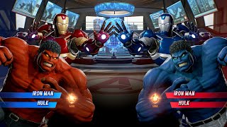 Blue Hulk amp Blue Iron Man VS Red Hulk amp Red Iron Man  Marvel vs Capcom Infinite [upl. by Ahsilrae]