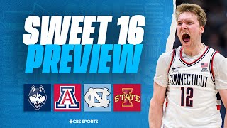 2024 NCAA Tournament Sweet 16 THURSDAY SLATE PREVIEW National Championship REMATCH  CBS Sports [upl. by Macknair]