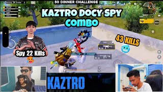 Kaztro Spy Docy Combo 🔥  50 Dinner Challenge  Spy 🥵  BGMI  Highlights [upl. by Spark]