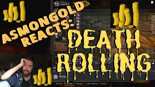 HES GAMBLING IN CLASSIC WOW Asmongold REACTS to Death Rolling [upl. by Akerley853]