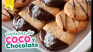 🥥 GALLETAS DE COCO Y CHOCOLATE 🍫 Deliciosas y fáciles By Marielly [upl. by Baptist675]