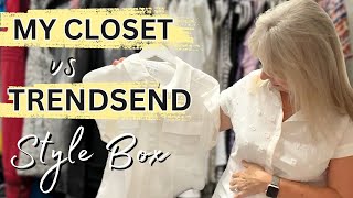 Shopping my CLOSET verses TRENDSEND by Evereve Style Box  TryOn [upl. by Ahsinak]