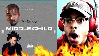 Kanye Got 24hrs  J Cole  Middle Child  Reaction [upl. by Lehcin]