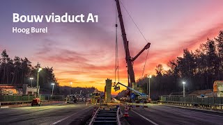 Plaatsen liggers viaduct Hoog Burel  Dronevideo [upl. by Aliac]