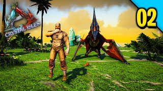 Ark Crystal Isles EP2  Taming New dino And Explore The Map [upl. by Anyl744]