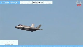 🔴 RAAF C130  F35 ANZAC DAY FLYPASTS  Plane Spotting  Sydney Airport wKurt amp Charlie  ATC🔴 [upl. by Kauppi]