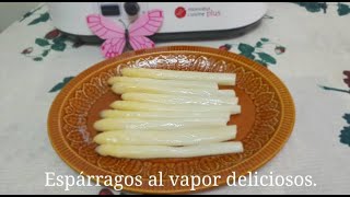 Espárragos al vapor  Recetas fáciles monsieur cuisine plus [upl. by Kcirderfla644]