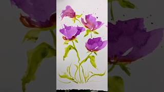 Abstract Mauve Florals Painting art painting watercolor originalcontent youtubeshorts [upl. by Hepza]