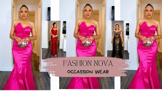 FASHION NOVA DRESS TRYON HAUL  Must have elegant dresses AND occassion wear outfits [upl. by Okomom477]