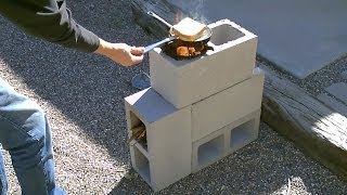 The quot4 Blockquot Rocket Stove  DIY Rocket Stove  ConcreteCinder Block Rocket Stove  Simple DIY [upl. by Enylorac]