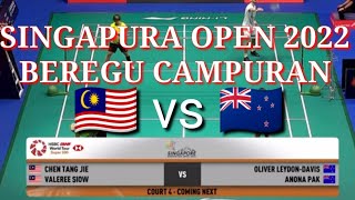 Singapura Open 2022 Chen Tang jieValeree Siow 🇲🇾 vs Oliver leydon DavisAnona pak🇳🇿 [upl. by Eustasius]